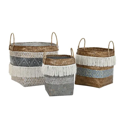 Basket spelset DKD Home Decor 49 x 49 x 57 cm Bamboe Boho Foto 2