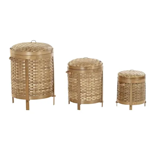 Basket spelset DKD Home Decor Natuurlijk 31 x 31 x 44 cm Bamboe Boho Foto 1