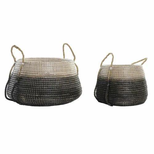 Basket spelset DKD Home Decor Natuurlijk Grijs Zeegras (52 x 52 x 44 cm) (2 pcs) Foto 1