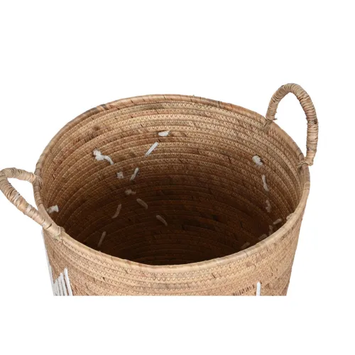 Basket spelset DKD Home Decor Wit Natuurlijk Touw Zeegras Boho 46 x 46 x 48 cm Foto 4