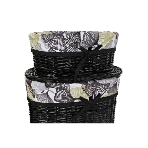 Basket spelset DKD Home Decor Zwart Multicolour vlechtwerk 51 x 37 x 56 cm 5 Onderdelen Foto 5