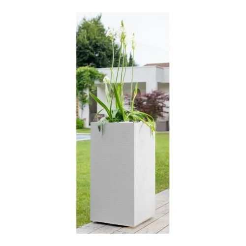 Bloempot EDA Graphit Wit Plastic Vierkant 39,5 x 39,5 x 80 cm Foto 2