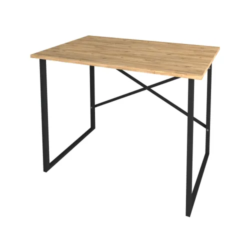 Bureau Alexandra House Living Zwart Ek Metaal Hout MDP 90 x 75 x 60 cm industrial Foto 1