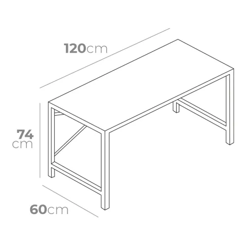 Bureau EDM 75195 Zwart Hout Metaal 120 x 60 x 74 cm Foto 2