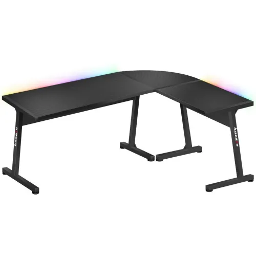 Bureau Gaming Huzaro HZ-Hero 6.0 Black RGB Zwart Staal Koolstofvezel 147 x 74 x 112 cm Foto 3