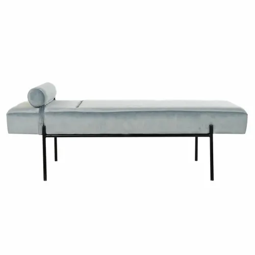 Chaise Longue Sofa DKD Home Decor Zwart Hemelsblauw Metaal 140 x 59 x 42 cm Foto 1