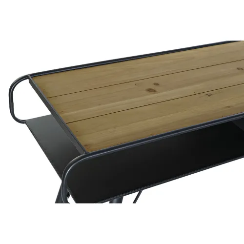 Console DKD Home Decor Zwart Metaal Spar Lichtbruin (120 x 38 x 78 cm) Foto 2