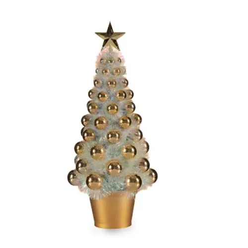 Decoratieve figuren Kerstboom Gouden Polypropyleen PET 16 x 37,5 x 16 cm (12 Stuks) Foto 2