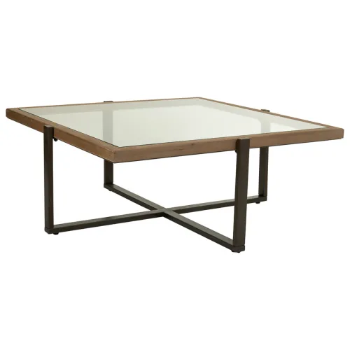 Hoofdtafel Alexandra House Living Bruin Ijzer Sparrenhout 99 x 40 x 99 cm Foto 1