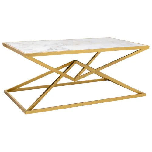 Hoofdtafel Alexandra House Living Goud Metaal Papier Ijzer Hout MDF 60 x 45 x 110 cm Foto 2