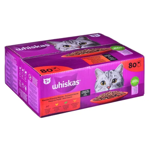 Kattenvoer Whiskas Classic Meals Kip Kalfsvlees Lam Vogels 80 x 85 g Foto 6