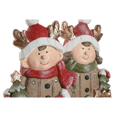 Kerstversiering Home ESPRIT Bruin Rood 23 x 10,5 x 40 cm (2 Stuks) Foto 3