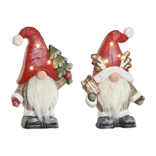 Kerstversiering Home ESPRIT Wit Rood Kabouter 25 x 11,5 x 38 cm (2 Stuks) Foto 1