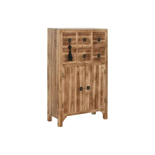 Ladenkast Home ESPRIT Zwart Natuurlijk Spar Hout MDF Orientaals 63 x 27 x 101 cm Foto 1