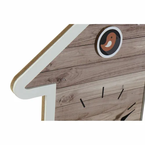 Muurklok DKD Home Decor 32 x 5 x 56 cm Natuurlijk Wit Plastic Huis Hout MDF (2 Stuks) Foto 3