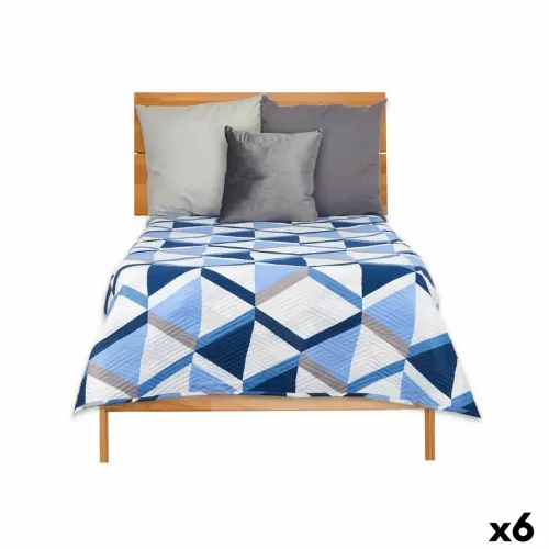 Omkeerbare sprei 180 x 260 cm Blauw Wit (6 Stuks) Foto 1