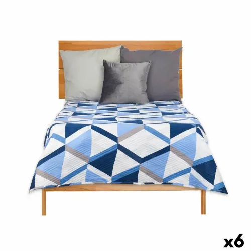 Omkeerbare sprei 240 x 260 cm Blauw Wit (6 Stuks) Foto 1