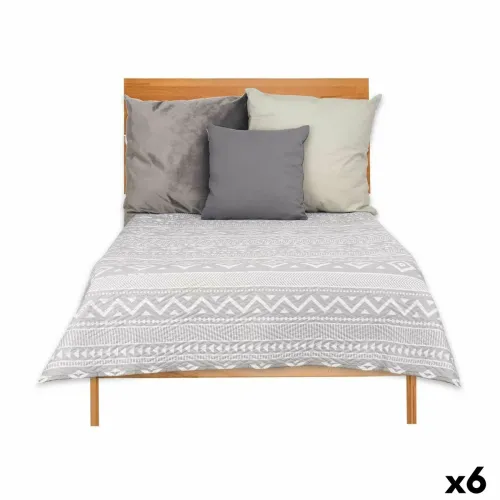 Omkeerbare sprei 240 x 260 cm Wit Grijs (6 Stuks) Foto 1