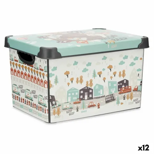 Opbergbak met Deksel Kinderen Weg 22 L Plastic 29,5 x 23,5 x 39,5 cm (12 Stuks) Foto 1