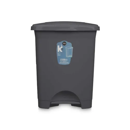 Pedaalemmer Antraciet Plastic 30 L (4 Stuks) Foto 2