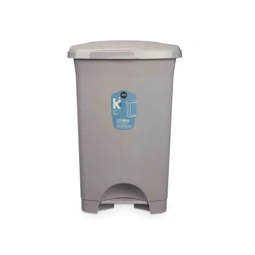 Pedaalemmer Grijs Plastic 50 L (3 Stuks) Foto 3