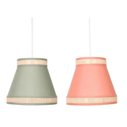 Plafondlamp DKD Home Decor 30 x 30 x 28 cm Natuurlijk Oranje Groen Rotan 28 x 28 x 28 cm 50 W (2 Stuks) Foto 2