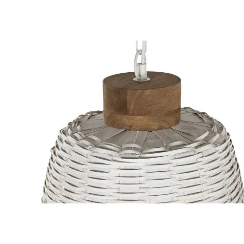 Plafondlamp Home ESPRIT Wit Bamboe Mangohout 50 W 48 x 48 x 57 cm Foto 2