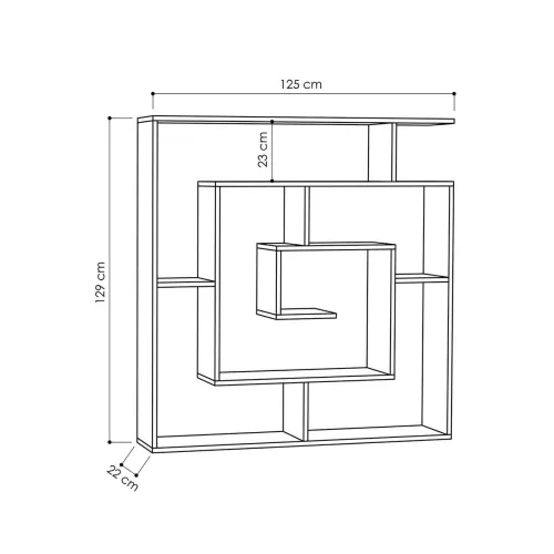 Planken Alexandra House Living Wit Hout MDP 125 x 129 x 22 cm Doolhof Foto 4