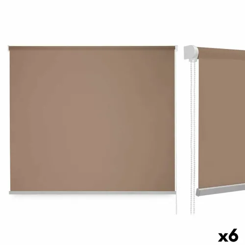 Rolgordijn 180 x 180 cm Beige Stof Plastic (6 Stuks) Foto 1