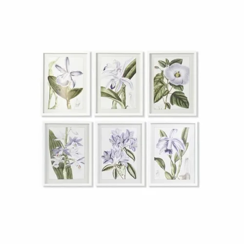 Schilderij DKD Home Decor 40 x 2 x 54 cm Blommor Shabby Chic (6 Onderdelen) Foto 1