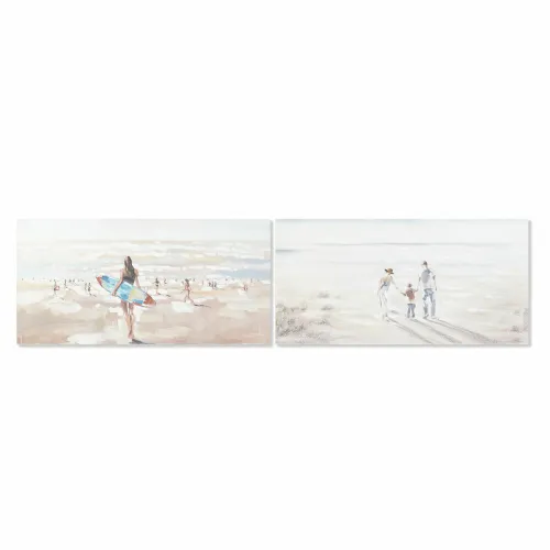 Schilderij DKD Home Decor Strand 120 x 3,7 x 60 cm (2 Stuks) Foto 1