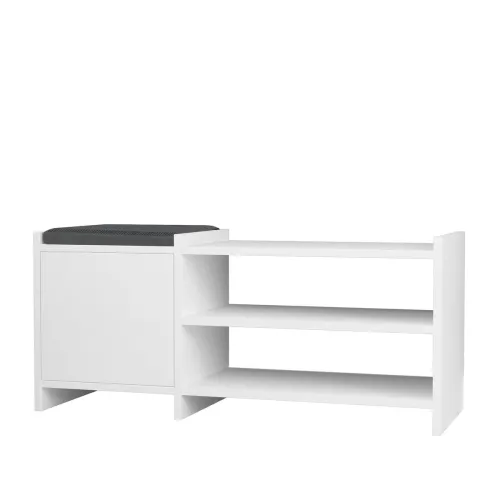 Schoenenbank Alexandra House Living Wit Grijs 100 x 44 x 35 cm 2 Planken 1 deur Foto 1