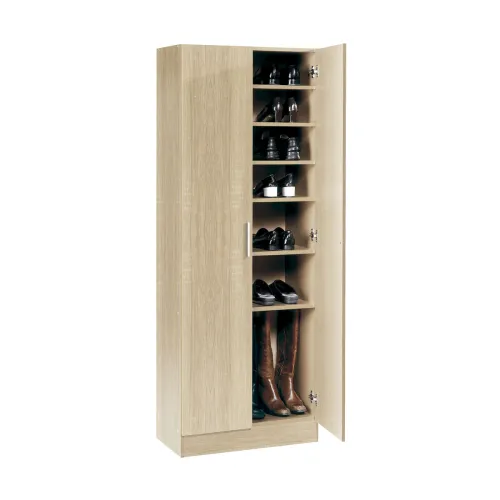 Schoenenkast Alexandra House Living Lichtbruin 59 x 171 x 35 cm 2 deuren 7 Planken Foto 1