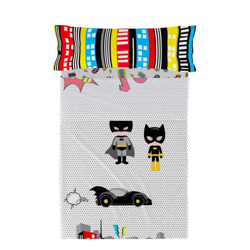 Set beddengoed HappyFriday Mr Fox Bat Multicolour Bed van 80/90 2 Onderdelen Foto 1