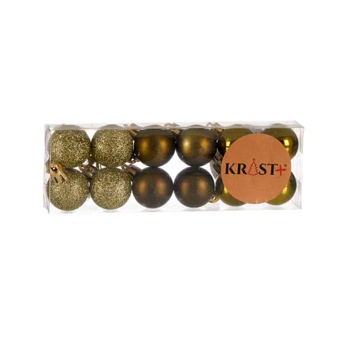 Set kerstballen 3 x 4 x 3 cm Groen Plastic (12 Stuks) Foto 2