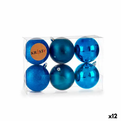 Set kerstballen Blauw Plastic 7 x 8 x 7 cm (12 Stuks) Foto 1