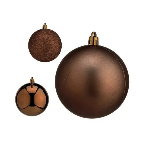 Set kerstballen Bruin Plastic Ø 8 cm 8 x 8 x 47 cm (24 Stuks) Foto 3