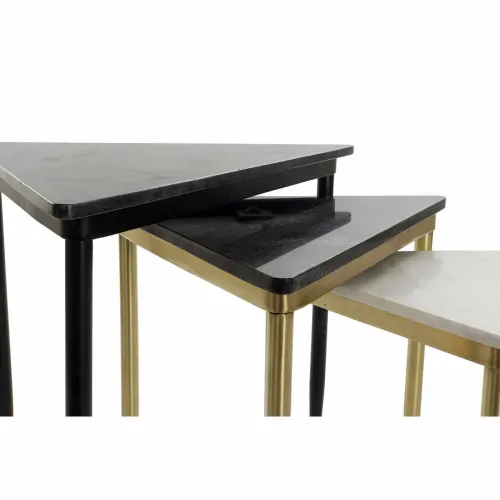 Set van 3 kleine tafels DKD Home Decor Wit Zwart Groen Gouden 68 x 46,5 x 53 cm Foto 2