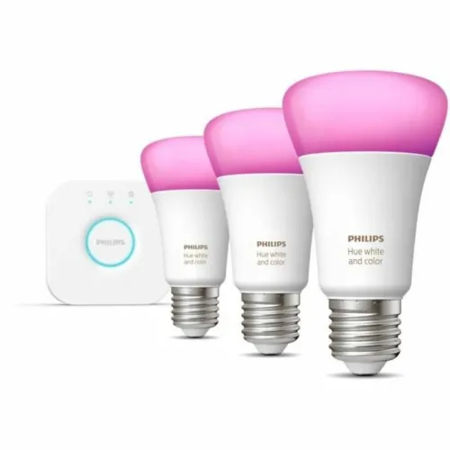 Smart Gloeilamp Philips Kit de inicio: 3 bombillas inteligentes E27 (1100) 9 W E27 6500 K 806 lm Foto 1