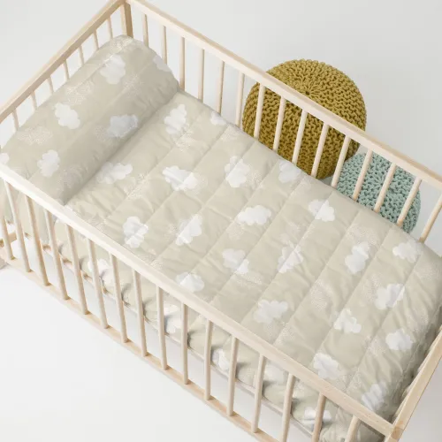 Sprei HappyFriday BASIC KIDS Beige 100 x 130 cm Wiggenhak Wieg voor baby's Foto 2