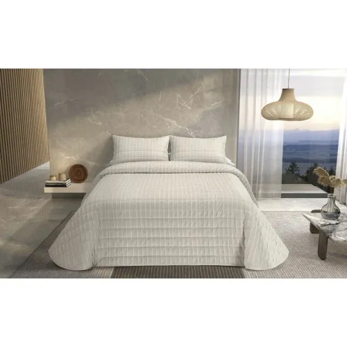 Sprei Pierre Cardin ONDAS Beige Bed van 105 (2 Onderdelen) Foto 2