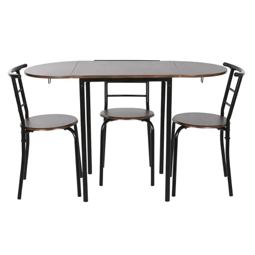 Tafel met vier stoelen DKD Home Decor Bruin Zwart Metaal Hout MDF 121 x 55 x 78 cm Foto 7