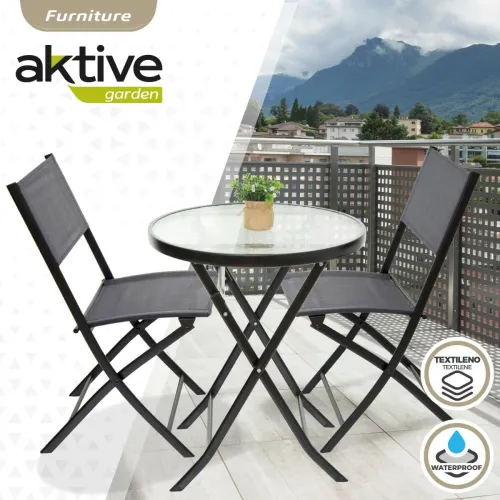 Tuinmeubilair Aktive Tafel Stoel x 2 3 Onderdelen 60 x 71 x 60 cm 46 x 42 x 82 cm Foto 3