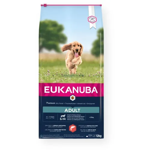 Voer Eukanuba Adult Small&Medium Salmon Vis 12 kg Foto 1