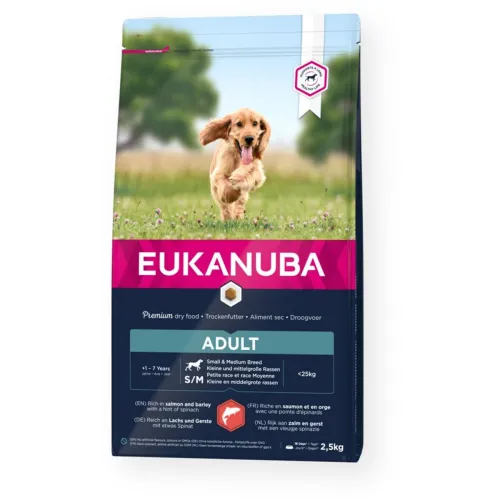 Voer Eukanuba Adult Small&Medium Salmon Vis 2,5 kg Foto 1