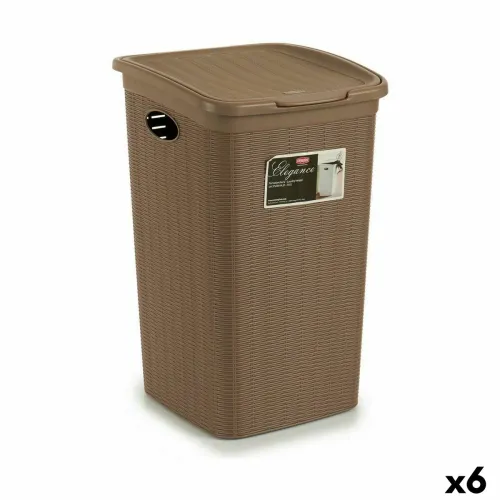 Wasmand Stefanplast Elegance Beige Plastic 50 L 36,5 x 54,5 x 38 cm (6 Stuks) Foto 1